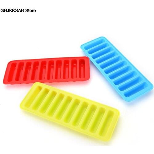 Reusable Cylinder 10 Silicone Ice Cube Tray Mold Freeze Ice Mould For Water Bottle Pudding Jelly Chocolate Cookies Mold Maker