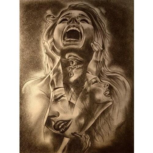 New DIY Full 5D abstract Girl woman Diamond Painting cross stitch kits art Portrait 3D paint by diamonds home decoration BY1313