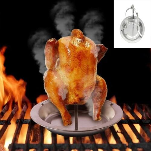 Stainless Seel Grilled Chicken Grill Detachable Grilled Chicken Tray Turkey Grill Grill Kitchen Accessories BBQ Grill Tool