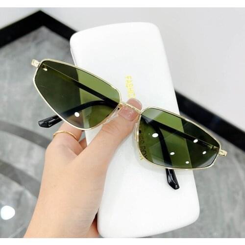 2021 New Classic Brand Design Woman Sunglasses Fashion Metal Cat Eye Sun Glasses Men Vintage Polygon Sunglasses Frame Uv400