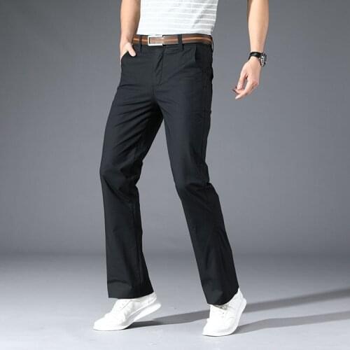 2020 Spring and Summer New Mens Micro-flare Casual pants Korean version of the Stretch Slim FIared Casual pants