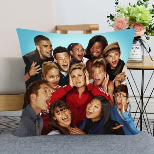 New Nice Glee Pillow Cover Bedroom Home Office Decorative Pillowcase Square Zipper Pillow case Satin Soft Cover