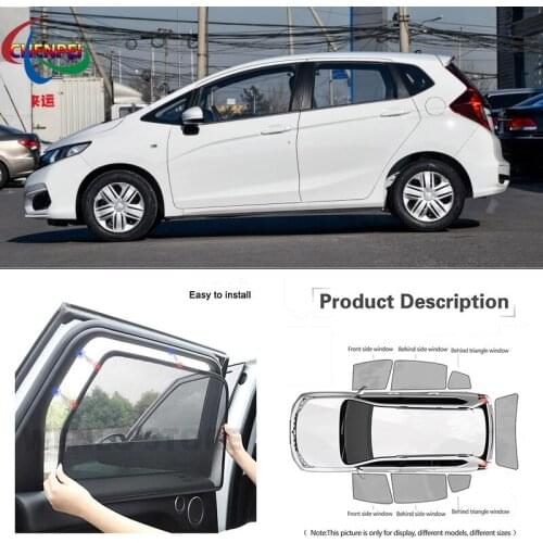 For Honda Fit 2014-2019 Car Full Side Windows Magnetic Sun Shade UV Protection Ray Blocking Mesh Visor Decoration Accessories