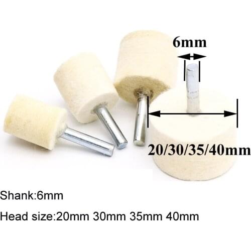 2pcs 20/25/30/35/40MM Cylindrical Wool Polishing Wheel Soft Grinding Head Grinder for Metal Mold Marble Glass Jewelry Polish