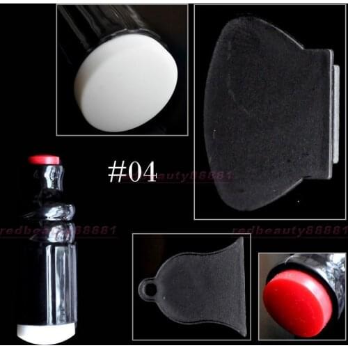 Nail art Stamping Stamper Scraper + Print Head Fission Seal Nail Art Stamping Polish Nail Decoration Tool 1 Set N 04