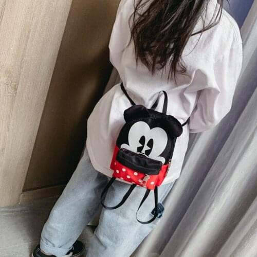 Disney new kindergarten baby shoulder bag childrens small backpack Messenger mini parent-child Mickey cute boys girls pockets