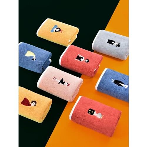 Face Washing at Home Is More Soft than Pure Cotton Absorbent and Lint-Free Bath Cute Coral Fleece Towel One Pair of Lovers
