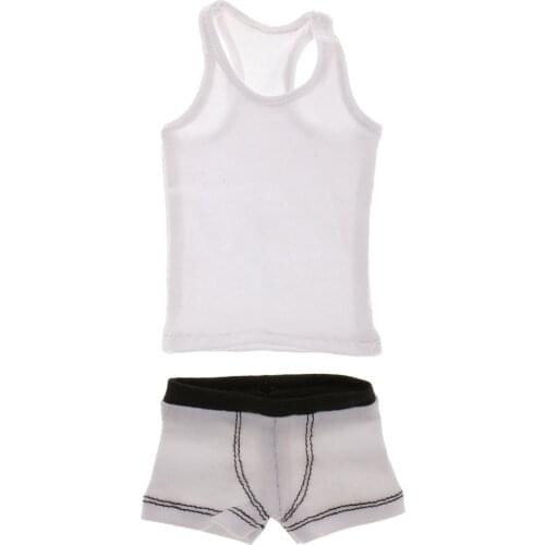 High Quality 1/6 Scale White Vest & Underwear Clothes for 12'' TC Dragon TTL DID Male Action Figure Body Accessory