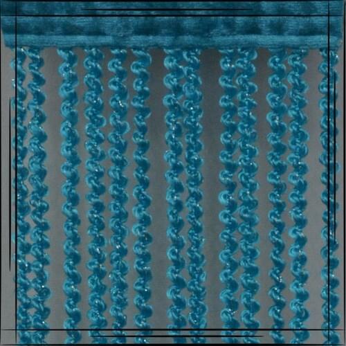 Gülpınar Curtain Blue Silver Silvery Curling Rope Curtain