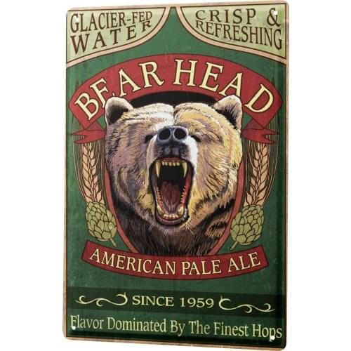 SINCE 2004 Tin Sign Metal Plate Decorative Sign Home Decor Plaques Beer Retro Black Bear ALE Fun Party Room Vintage