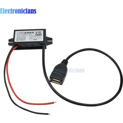 12V 24V to QC2.0 3.0 Fast Charge Charging Waterproof Power Supply For Car Universal Travel Power Charger 24W 3.4A Power Adapter