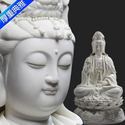 20 inch thick elegant full lotus Guanyin Guanyin Buddha worship Guanyin ornaments ornaments ceramic Buddha