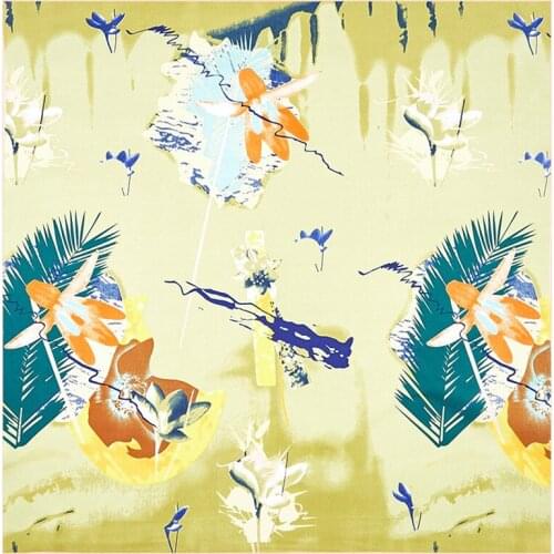 2020 60x60 flowers floral Multipurpose women Silk twill scarf Satin square tie Hairband ladies foulard femme towel bufanda shawl