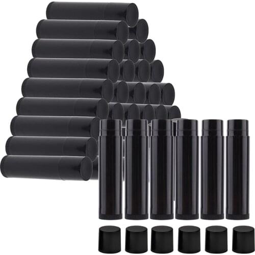 25Pcs 5ML Lip Balm Tubes Lip Gloss Tubes Black Empty Plastic Refillable Lip Balm Storage Container for DIY Homemade Lipstick