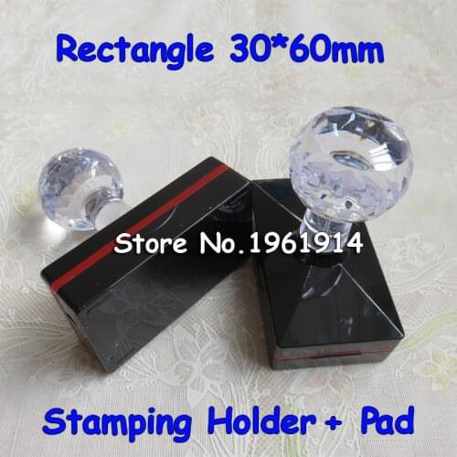 5Sets Rectangle 30x60mm Holder Rubber Pad for Photosensitive Flash Stamp Shell Photosensitive Material Selfinking Stamping