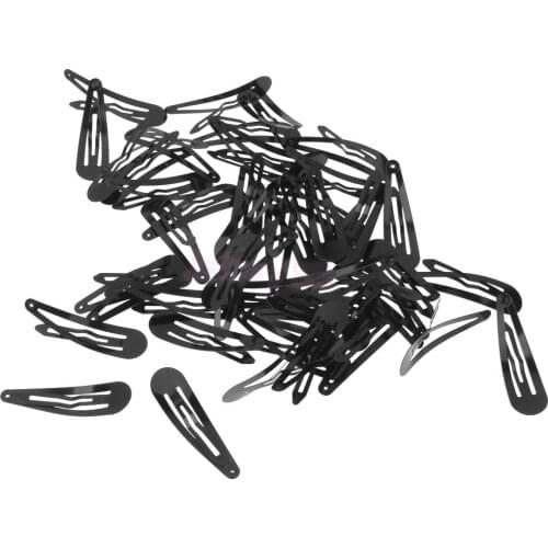 50Pcs Black Snap Clips Snap Hair Clips Pins