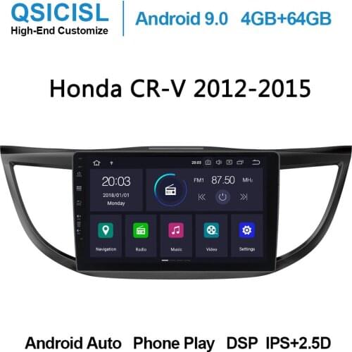Android 9.0 IPS 2.5D 10.1" car dvd multimedia player for Honda CR-V 2012-2015 head unit radio multimedia stereo 4GB+64GB SWC DSP