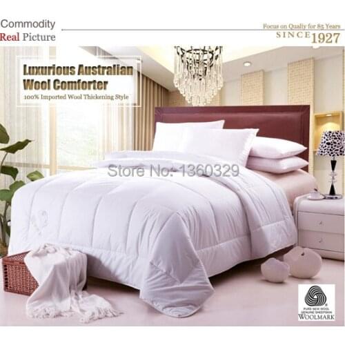 220*240cm Premium Australian Wool Bed Comforter Winter Plus Size Quilts and Blankets Jingpin Wool Blanket Patchwork Bedspread