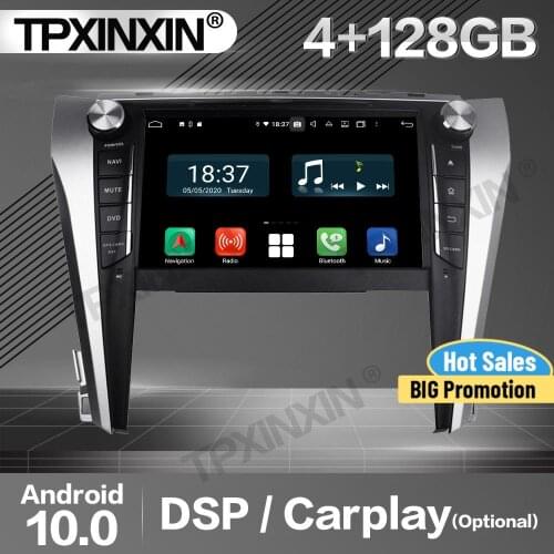 4+128G Carplay Car Radio 2 Din Stereo Receiver Android For Toyota Camry 2015 2016 2017 DSP GPS Navigation Player Audio Head Unit