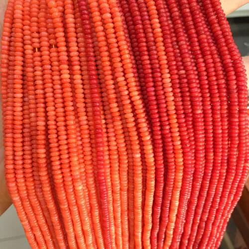 Natural Stone Abacus Coral Beads 2x3.5mm Punch Loose Beads for Jewelry Making DIY Necklace Bracelet Accessories Wholesale