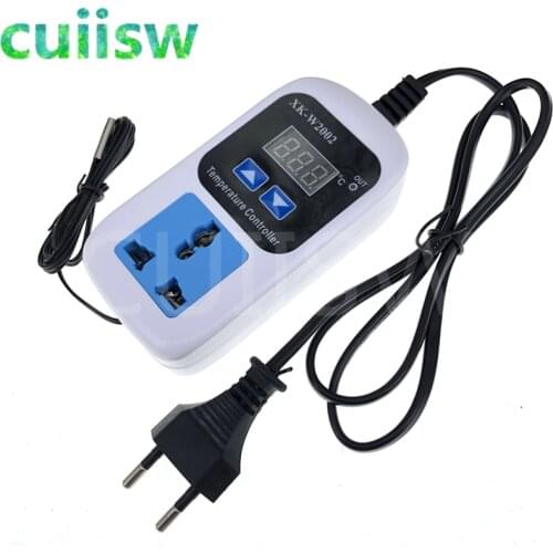 Digital display temperature controller adjustable temperature socket automatic temperature switch W2002 AC110V-220V