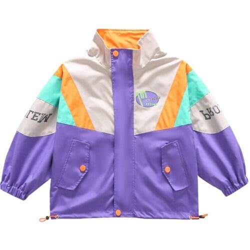 Kids boys spell color letters printed hooded jacket new spring / autumn big virgin tunic