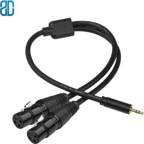 3.5mm to 2 X Canon 3Pin Male to Female Microphone Extension Cable Cord Amplifier Guitar Audio Extension Cable Cord