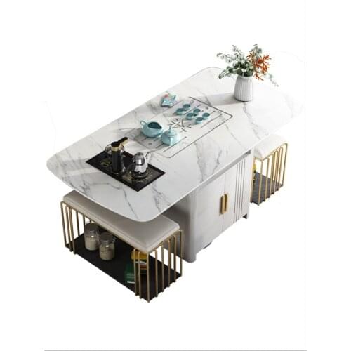 Rock board Kung Fu tea table and chair combination light luxury tea table home office tea table modern tea table tea set set