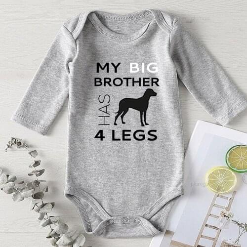 Onesie Autumn Jumpsuits Baby Boy Winter Clothes Dog Printing Big Brother Kids Outfits Infant Girl Romper Outfit for Girls