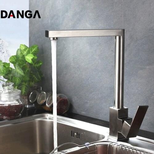 Kitchen Faucet Sink Tap Brushed Water Faucet Rotatable Water Tap Stainless 304 Steel Faucet Hot and Cold Mixer Kitchen Spigots