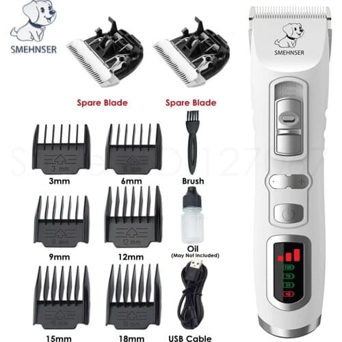 Dog Clipper Dog Hair Grooming Machine Professional Electric Pet Hair Trimmer 3 Speed USB Reachageable Cat Hair Cutting Remover