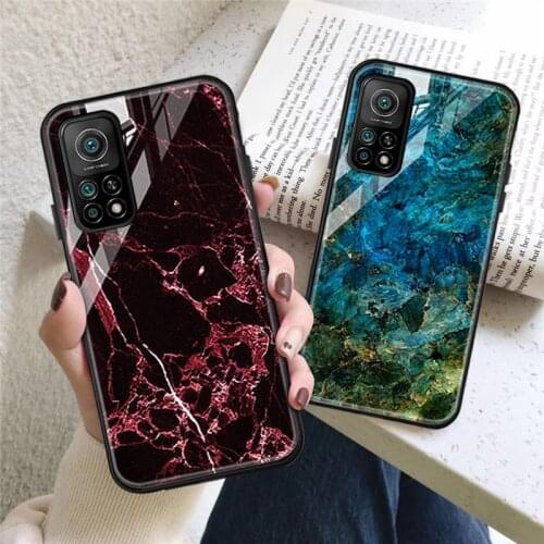 Marble Case For Xiaomi Mi 10T Pro Cases Luxury Tempered Glass Bumper on Xiaomi Mi 11 Note 10 Lite 10 Ultra 9T 8 9 SE A3 Cover