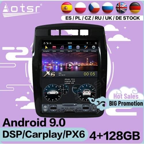 4+128G Tesla Screen Multimedia Android Player For Volkswagen Touareg 2010 2011 2012 2013 2014 2015 2016-2019 GPS Radio Head Unit