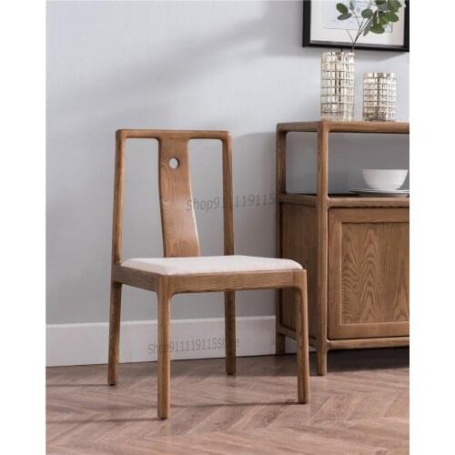 Factory Customized New Chinese Style Solid Wood Chairs, Table And Chair Combination In Tea Restaurant Of Nordic Modern Hotel