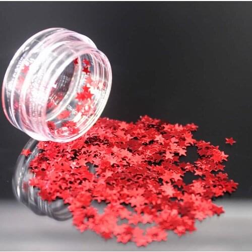 1Pcs DIY Red Stars Sequins False Nails Fan Style Practice Display Natural Black Transparent Sticks Polish Display Acrylic Tips
