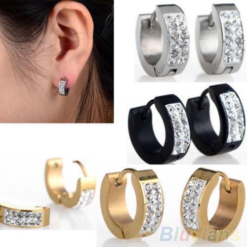 New Women 316L Stainless Steel Stud Earring Flowers Shape Micro-inlaid Rhinestone Piercing Earrings For Womens Ear Jewelry