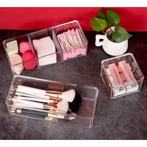 Acrylic Cotton Swab Makeup Organizer Storage Box Portable Container Make Up Cotton Pad Holder Cosmetics Organizer Storage Case