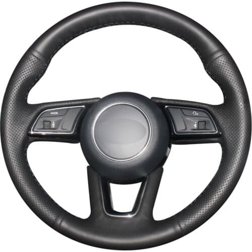 Hand-stitched PU Artificial Leather Steering Wheel Cover for Audi A3 2017-2019 A4 2017-2019 A5 2018-2019 S5 2018-2019