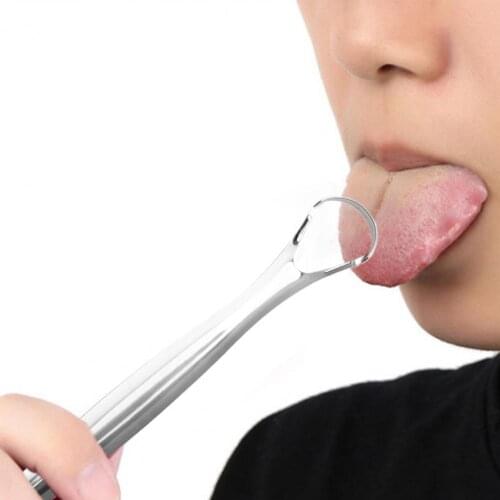 Tongue Scraper Reusable Portable Stainless Steel Oral Tongue Cleaner Brush Fresher Sweepers for Adults Oral Care