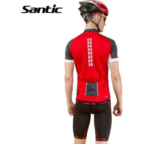 Santic Men Cycling Shorts 3D Anti-Slip Gel Padded Shorts Quick Dry MTB Bicycle Clothing Anti-UV Bike Riding Leisure Sportswear