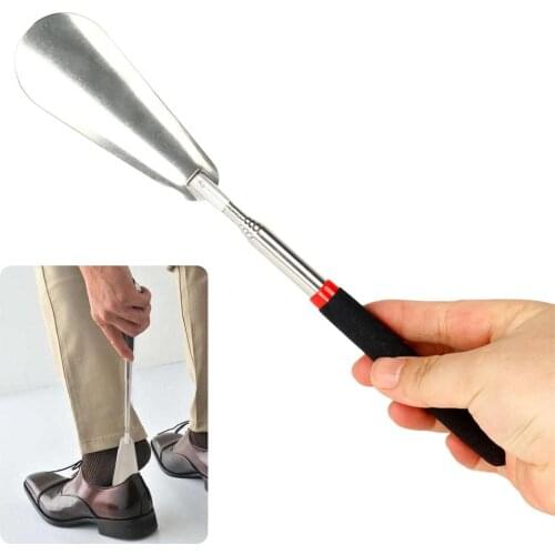 Retractable Stainless Steel Shoehorn Shoe Lifter Lazy Pregnant Woman Elderly Portable Shoe Artifact Home Clothes