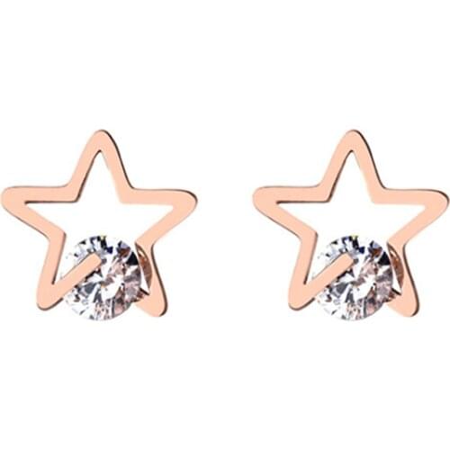 316L Stainless Steel High-grade Metal Love Earrings Female Temperament Atmosphere Star Earrings For Woman