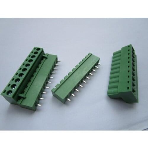 Close Straight 10 pin 5.08mm Screw Terminal Block Green Connector Pluggbale Type 100 Pcs Per Lot
