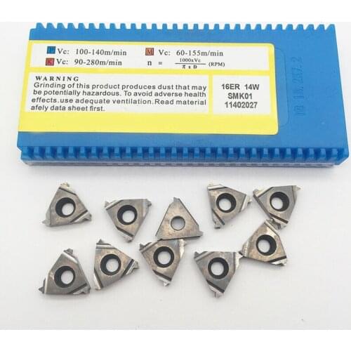 10pcs 16ER 14W SMK01 Carbide Inserts Cutting Tool Inserts For Aluminum