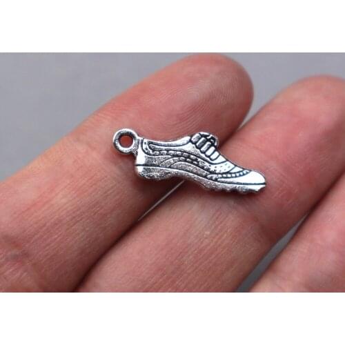 30Pcs Zinc alloy charms shoe Pendants shoe Charm For Jewelry Making 24*9mm