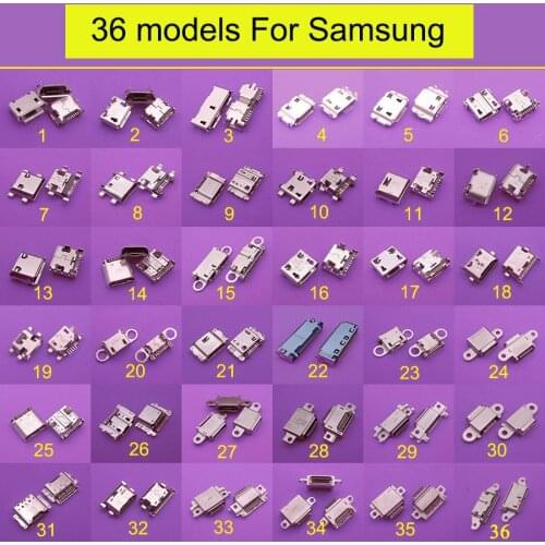 36models 36-360pcs Charging Port For Samsung Galaxy J1 J3 S3 Note 4 5 8 9 S6 S7 S8 S9 S10 Micro USB Connector Jack Socket