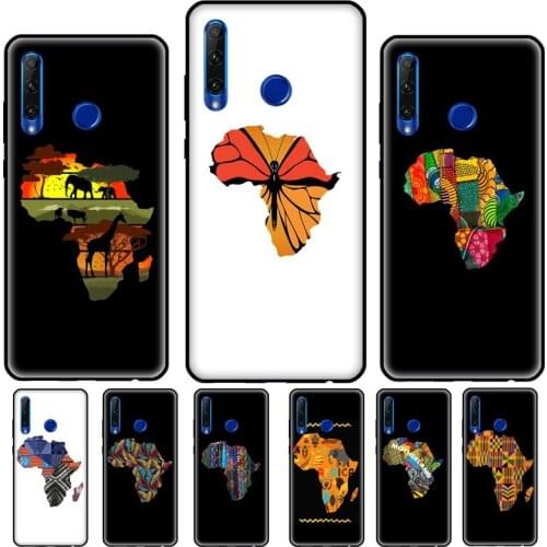 Map of Africa African Fabrics For Huawei Honor 10i 10X 8 9 10 Lite 8X 9X 6A 8A 9A 8S 9S 7C 7A 4C 6C 20 Pro Phone Case