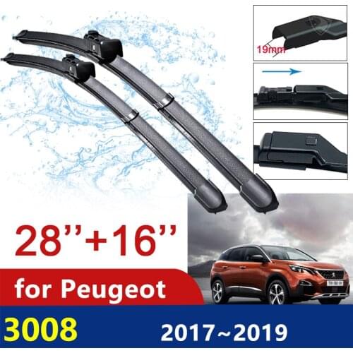 Car Wiper Blades for Peugeot 3008 Mk2 3008GT GT 2017~2019 2018 Front Windscreen Windshield Wipers Car Accessories Stickers