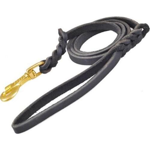 Free Shipping! Top Quality Cowhide ! large dog Genuine leather leashes dig dogs leads doggy puppy leash pet products 10 pcs/lot