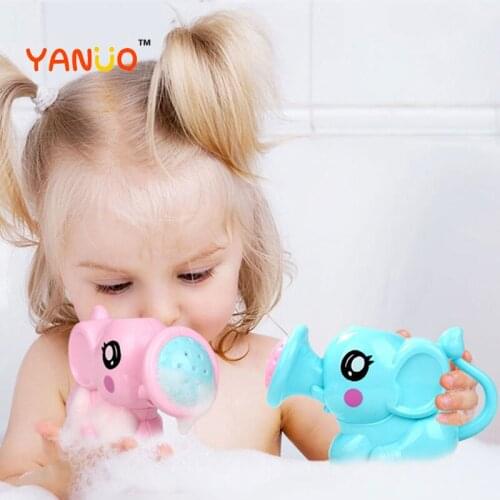 Baby Bath Toys Lovely Plastic Elephant Shape Water Spray for Baby Shower Swimming Toys Kids Gift Storage Mesh Bag Baby Toy